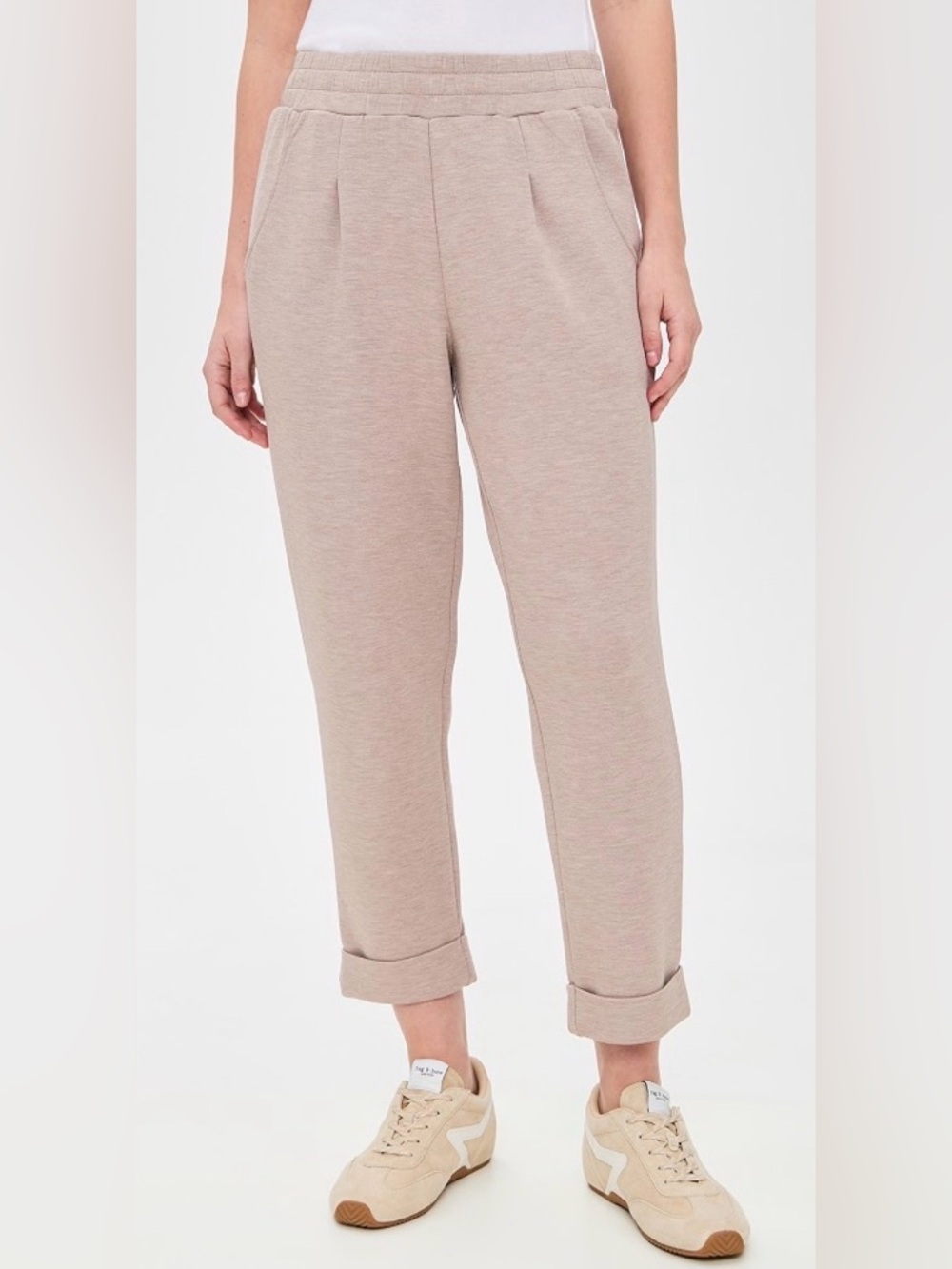 Varley double Soft Ponte Pants in Light Taupe